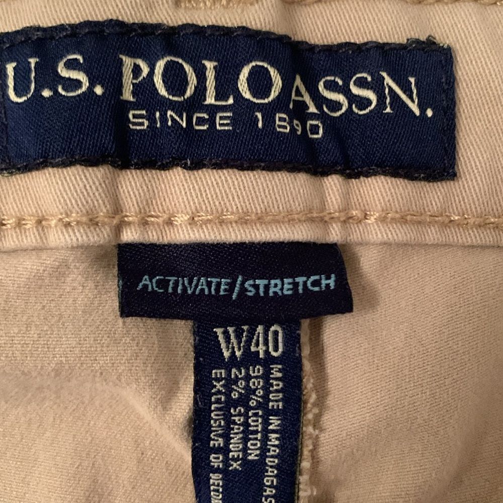 US Polo Assn. Activate Stretch Logo Tan Shorts Men’s Size 40 - Picture 10 of 10